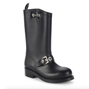 NWT Sergio Rossi Black Grommet Mid-Calf Boots